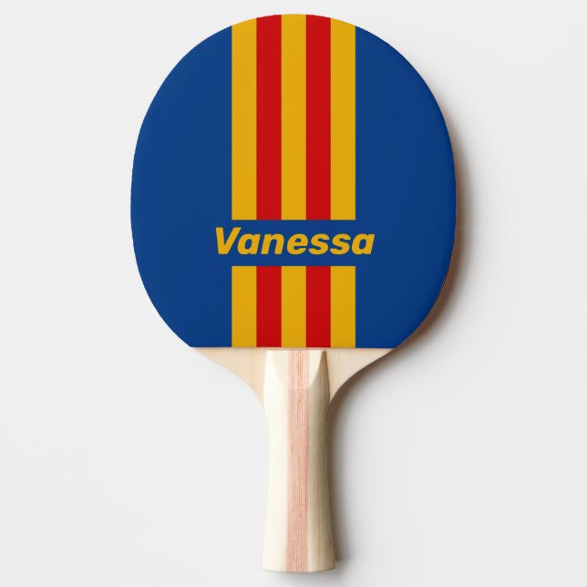 Pala De Ping Pong Retro Warmhearted Pin Stripes with Name (Anverso)