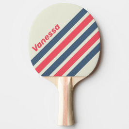 Pala De Ping Pong Retro Yacht Club Angled Striping with Name