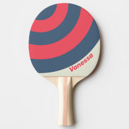 Pala De Ping Pong Retro Yacht Club Circle Stripe with Name