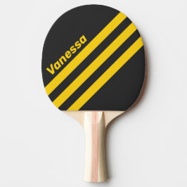 Pala De Ping Pong Retro Yellowjacket Three Angled Striping with Name