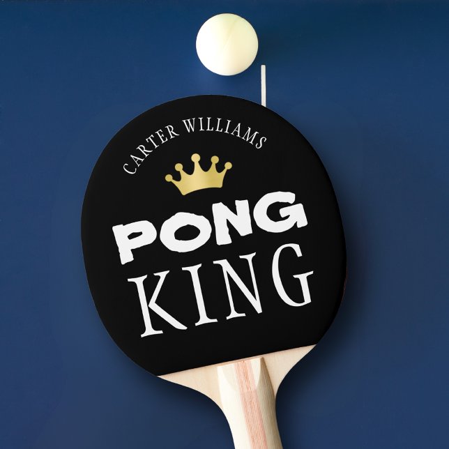 Pala De Ping Pong REY DEL PING PONG Personalizado Editable Negro (Subido por el creador)
