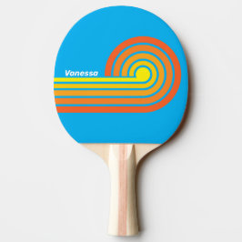 Pala De Ping Pong Rizos de mar con explosión de sol y nombre