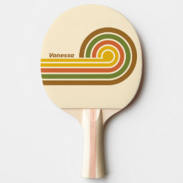 Pala De Ping Pong Rizos de trébol al amanecer con nombre en rayas