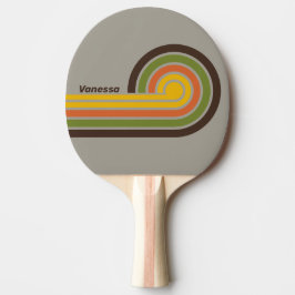Pala De Ping Pong Rizos de trébol de puesta de sol con nombre