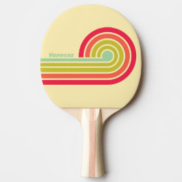 Pala De Ping Pong Rizos en Bandas con Nombre en Buttercream Whisper