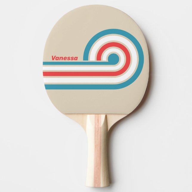 Pala De Ping Pong Rizos perseguidores de nubes con nombre (Anverso)