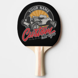 Pala De Ping Pong Roadster Personalizado retro de Hot Rod Garage per