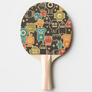 Pala De Ping Pong Robots en marrón