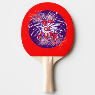 Pala De Ping Pong Rojo brillante 4to de la celebración de los fuegos