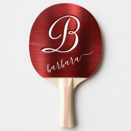 Pala De Ping Pong Rojo Metalizado personalizado cepillado
