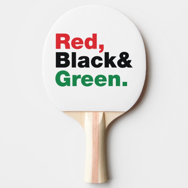 Pala De Ping Pong Rojo, negro y verde (Anverso)