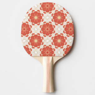Pala De Ping Pong Rojo y modelo floral del cordón del oro