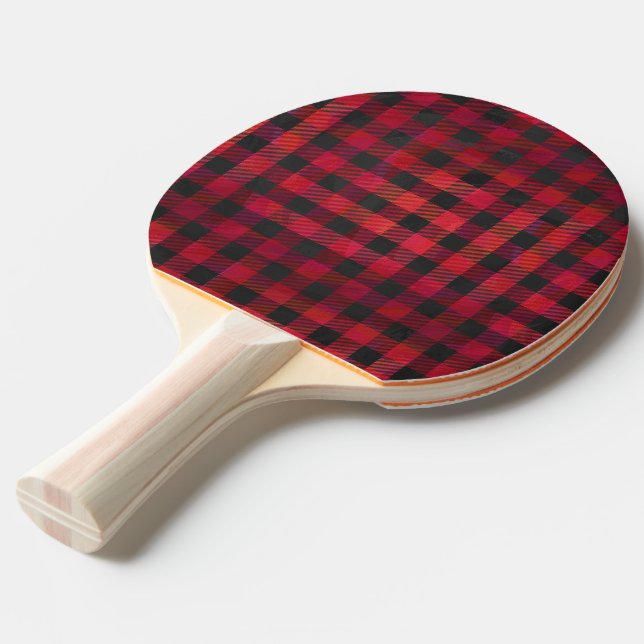 Pala De Ping Pong Rojo y negro trenzado (Ángulo frontal)