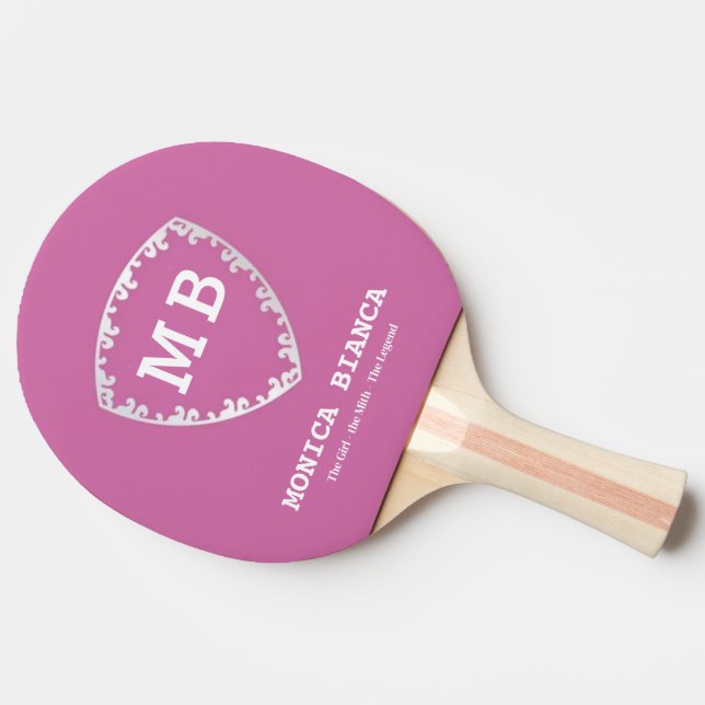 Pala De Ping Pong Romantic Custom initials monogram anniversary  (Lateral)