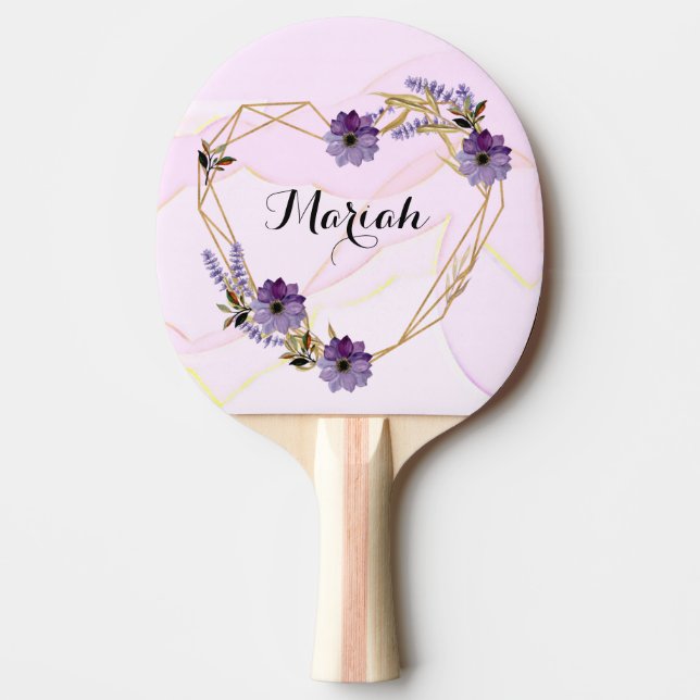 Pala De Ping Pong Romantic purple flower bouquet abstract background (Anverso)