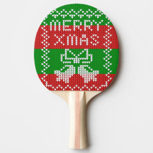 Pala De Ping Pong Ropa de jingle de patrón de suéter feo Hilo de nav