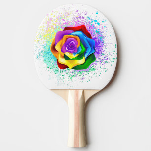 Pala De Ping Pong Rosa arcoiris colorido