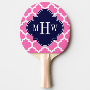 Pala De Ping Pong Rosa Brillante#2 Blanco Marroquí #5 Azul Marino 3 