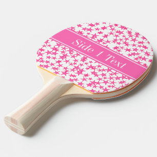 Pala De Ping Pong Rosa Caliente 2 Estrellas Fondo Blanco, Monograma 