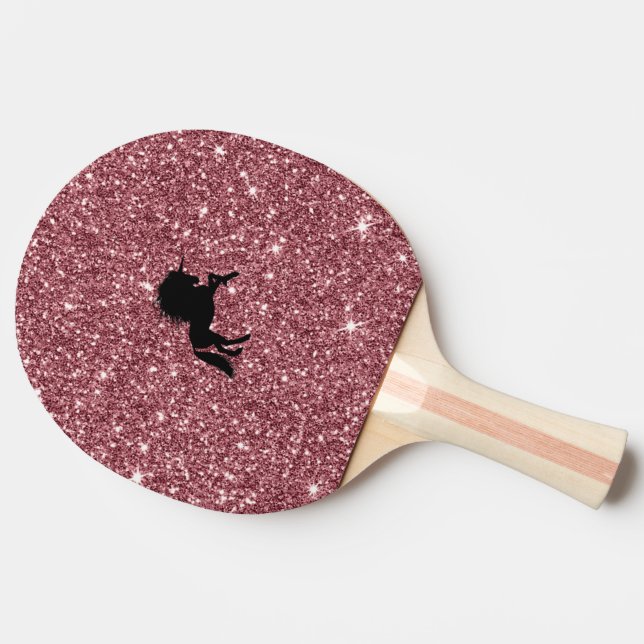 Pala De Ping Pong rosa chispeante del unicornio (Lateral)