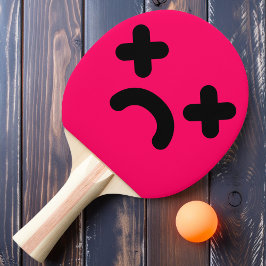 Pala De Ping Pong Rosa de la cara triste deslumbrada