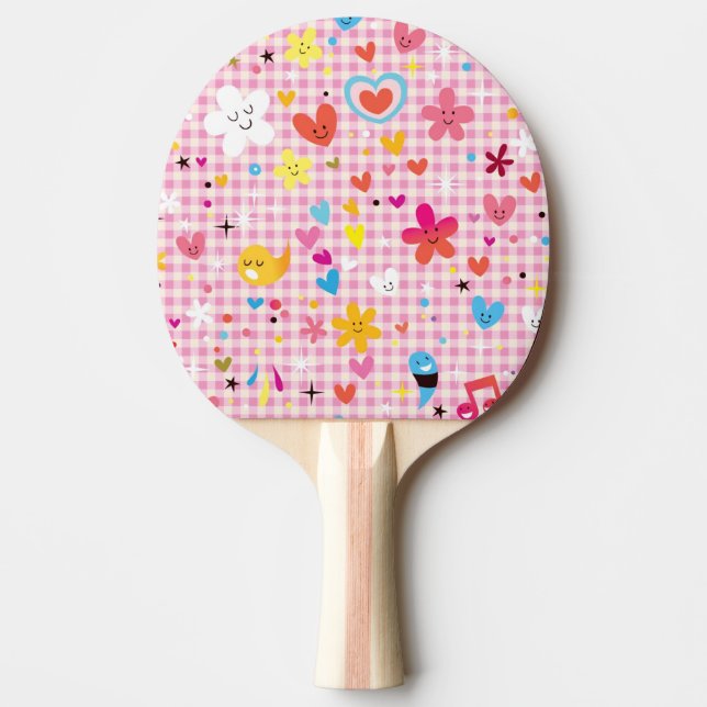 Pala De Ping Pong rosa del modelo del dibujo animado de la diversión (Anverso)