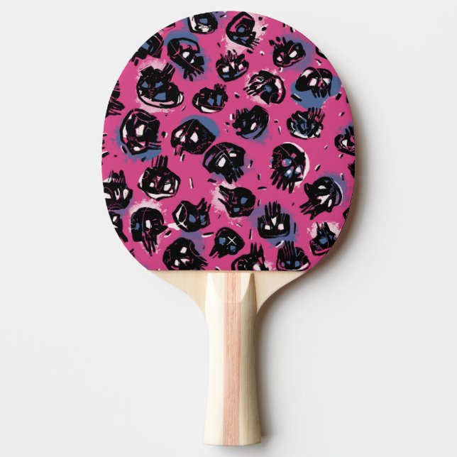 Pala De Ping Pong Rosa, emo, scull, Deportes, Juguetes y Juegos, Dep (Anverso)