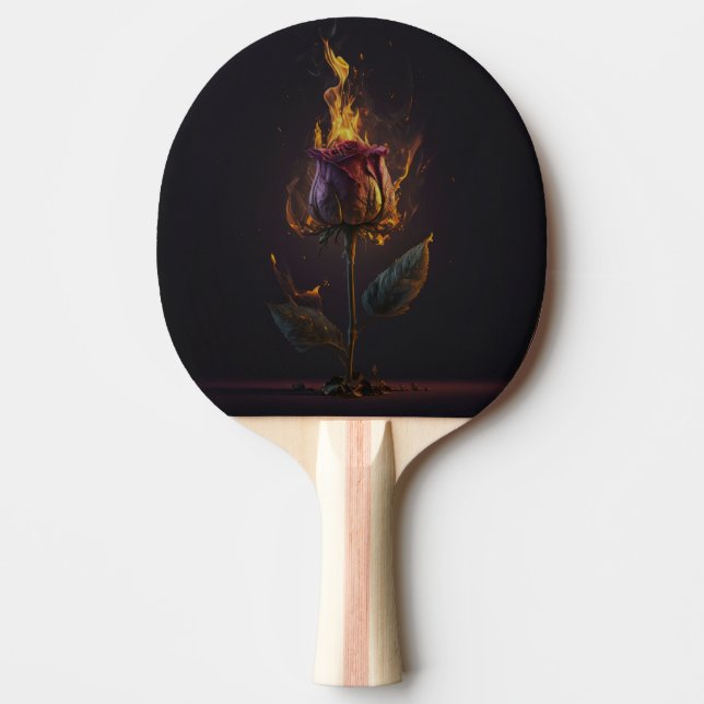 Pala De Ping Pong rosa en llamas (Anverso)