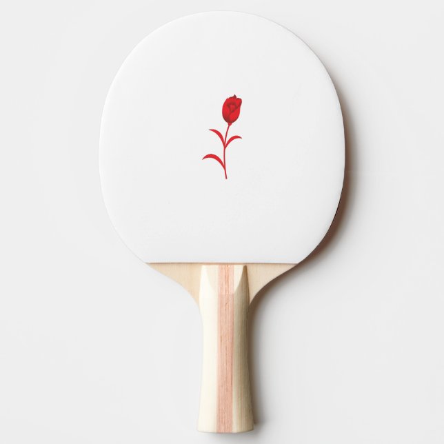 Pala De Ping Pong Rosa Madder, Lava Red, diseño floral (Anverso)