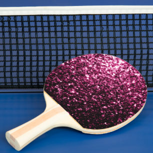 Pala De Ping Pong Rosa oscuro falso brillo brilla chispas