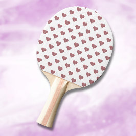 Pala De Ping Pong Rosa purpurina Corazón de Oro Fondo Blanco