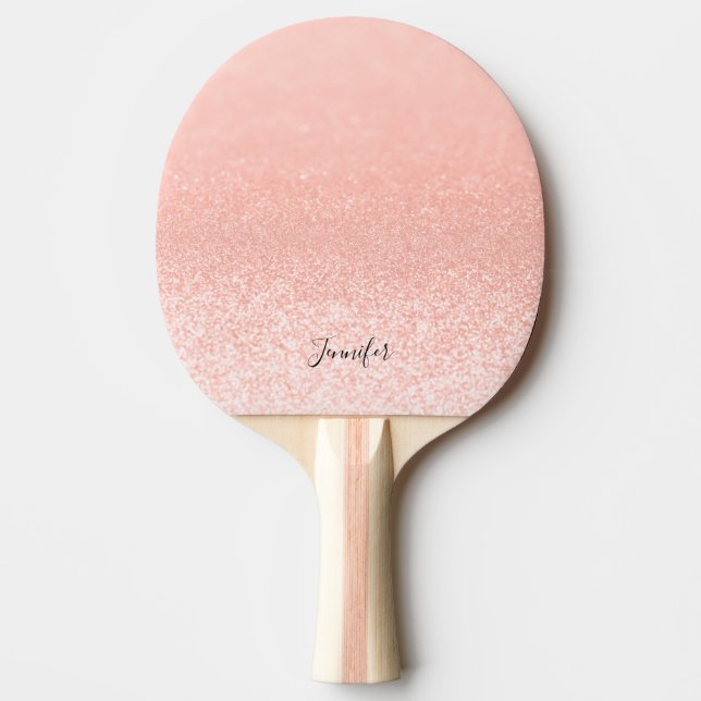 Pala De Ping Pong Rosa Purpurina Gold Lights Personalizado (Anverso)