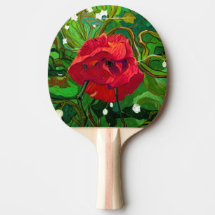 PALA DE PING PONG ROSA ROJA