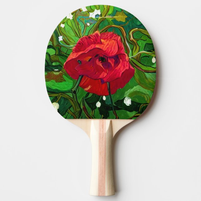 PALA DE PING PONG ROSA ROJA (Anverso)
