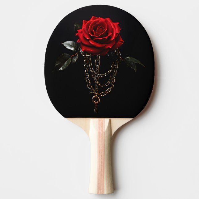 Pala De Ping Pong Rosa roja en las cadenas (Anverso)