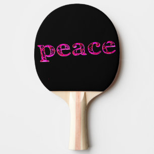 Pala De Ping Pong rosa sobre la paz negra