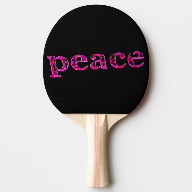Pala De Ping Pong rosa sobre la paz negra (Anverso)