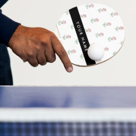 Pala De Ping Pong Rosas Rojas, Patrón De Rosas, Tu Nombre