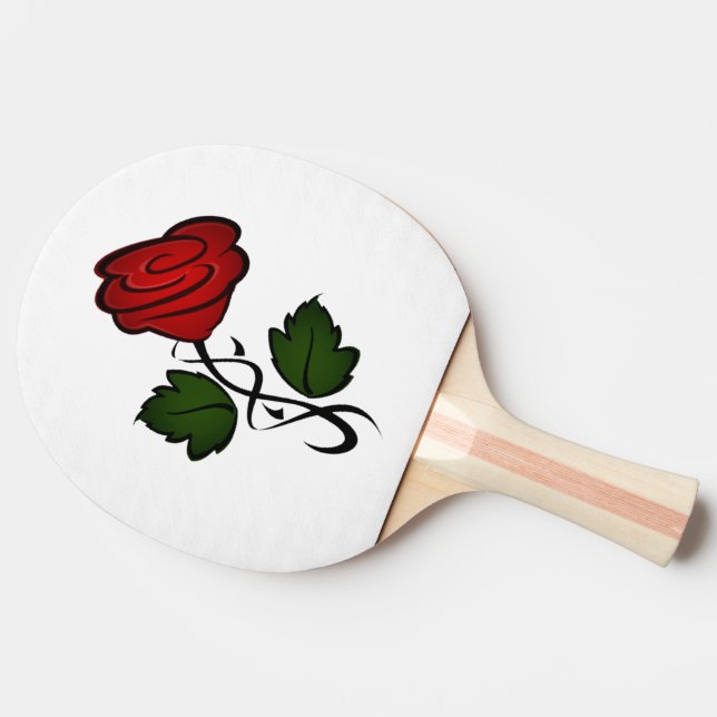 Pala De Ping Pong Rosas rojas sencillas (Reverso)
