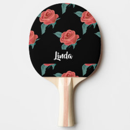 Pala De Ping Pong Rosas rosas rosas negras