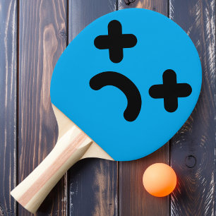 Pala De Ping Pong Rostro Azul Triste Aturdido