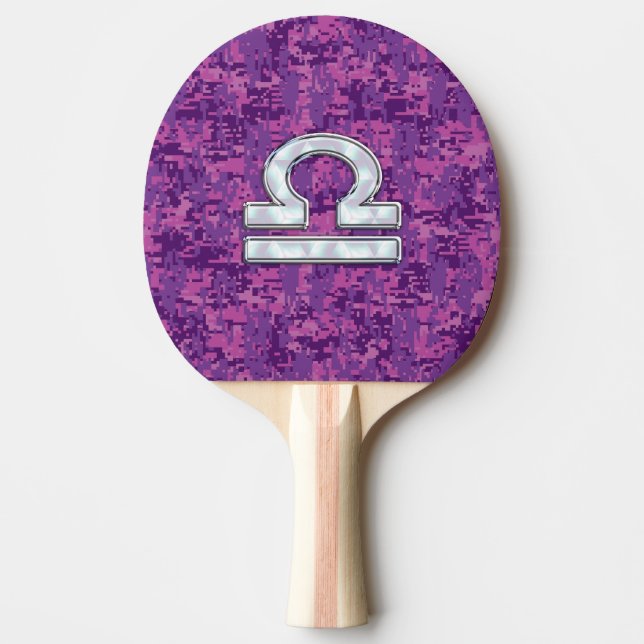 Pala De Ping Pong Rótulo Pearl Libra Zodiac en el camo digital de Fu (Anverso)