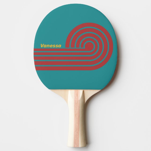 Pala De Ping Pong Ruby Reef Curl Stripes con nombre (Anverso)