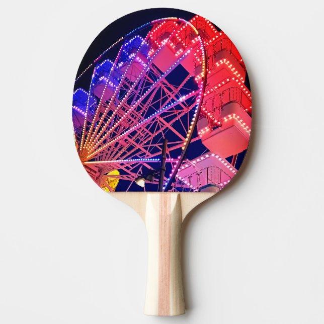 Pala De Ping Pong Rueda de la fortuna azul y roja (Anverso)