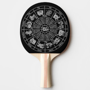Pala De Ping Pong Rueda de zodiac del horóscopo chino