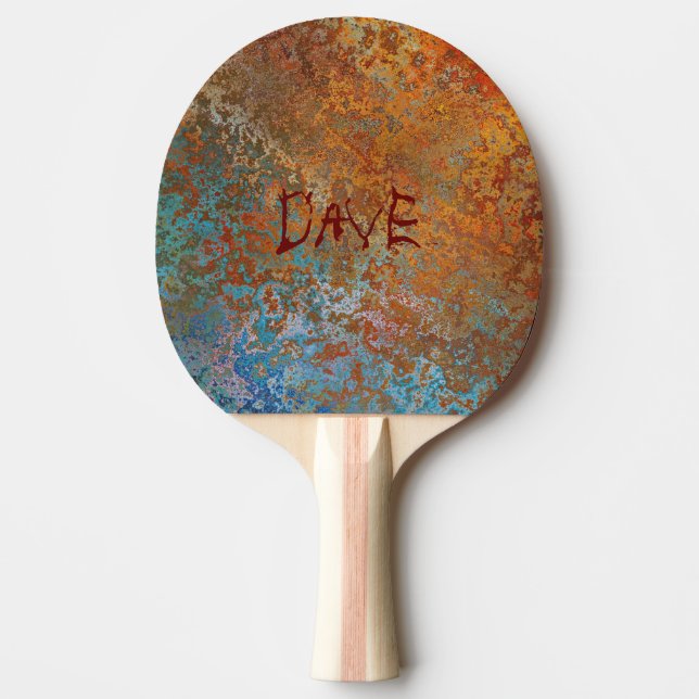 Pala De Ping Pong Rusty, Verdigris, Grunge Steampunk Personalizado (Anverso)