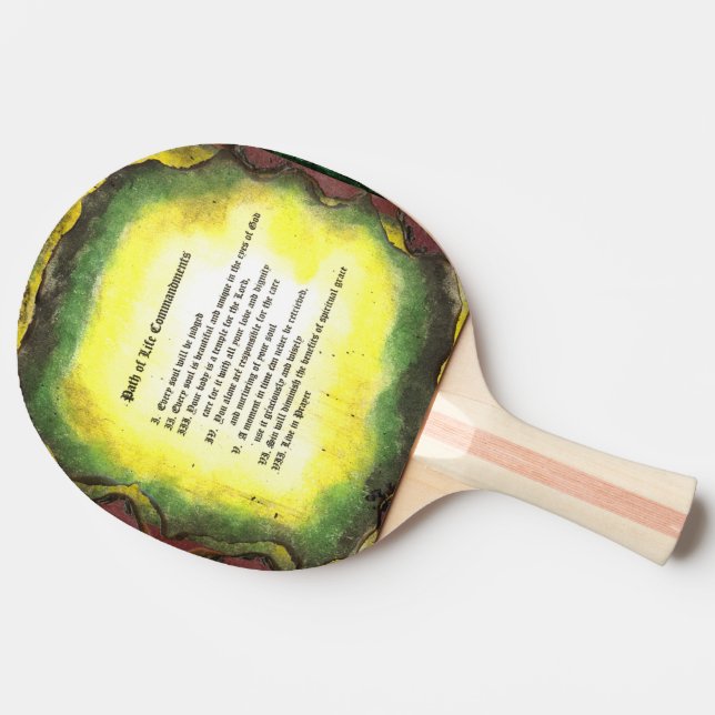 Pala De Ping Pong Ruta de los mandamientos de vida (Lateral)