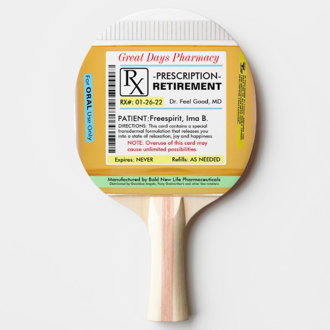 Pala De Ping Pong RX de Jubilación Graciosa (Anverso)
