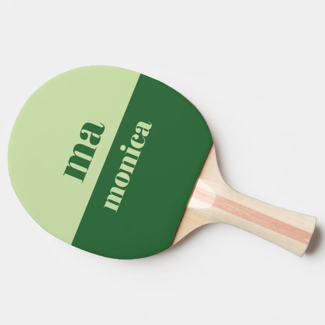 Pala De Ping Pong Sage green script monogram initial  (Lateral)