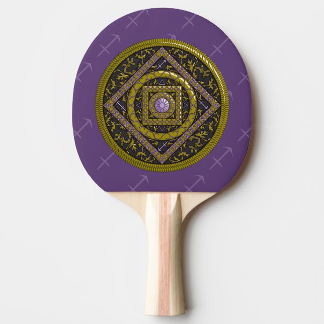 Pala De Ping Pong Sagittarius Mandala Ping Pong Paddle (Anverso)
